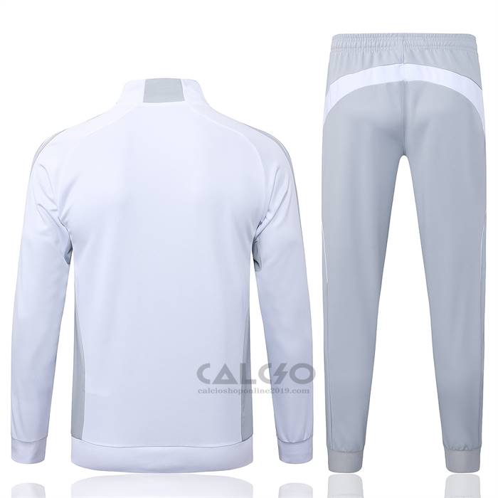 Tuta da Track di Giacca Real Madrid Bambino 2025-2026 Bianco Grigio